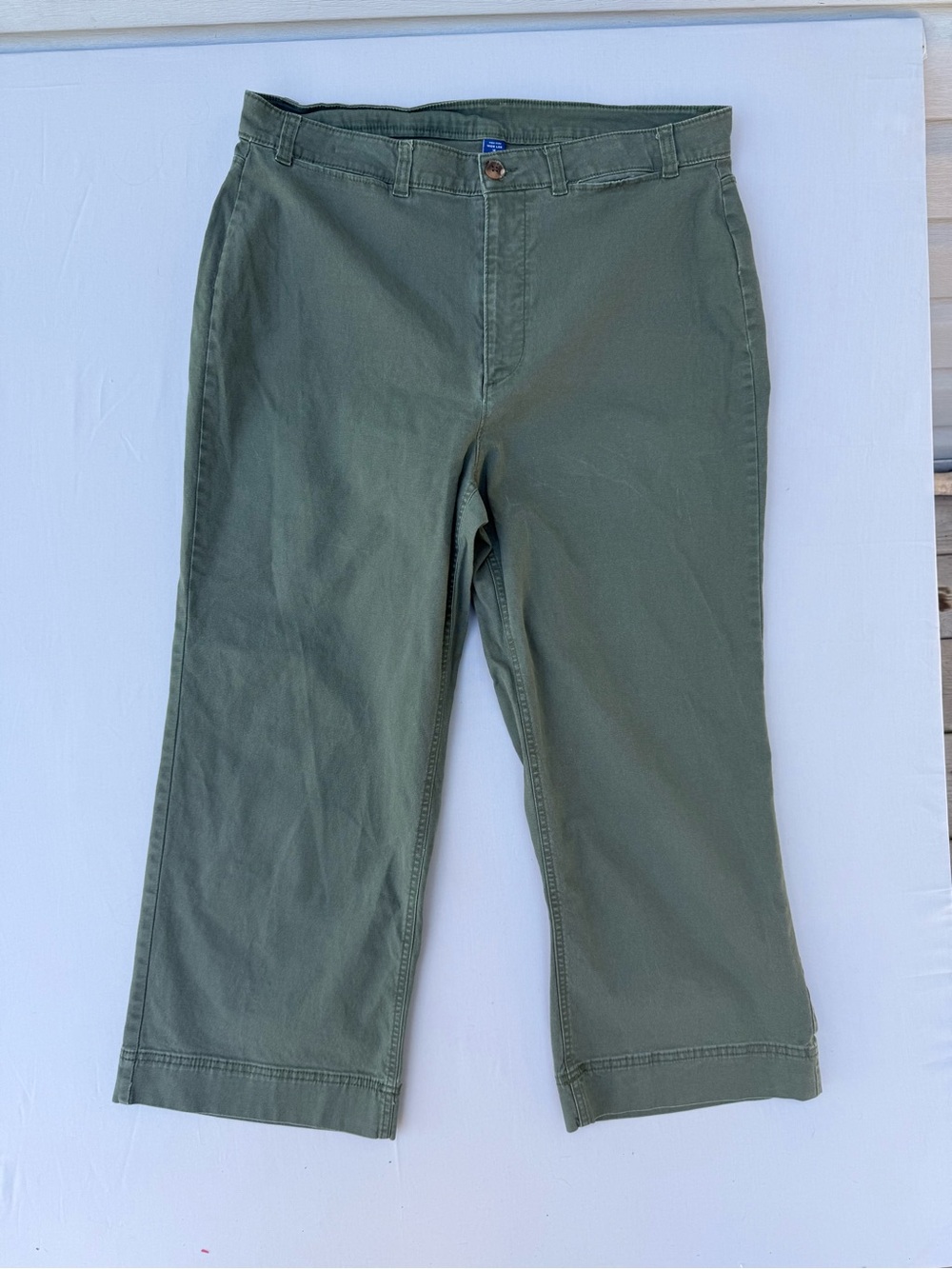 Old Navy Olive Green High-Rise Wide Leg Cropped Pants